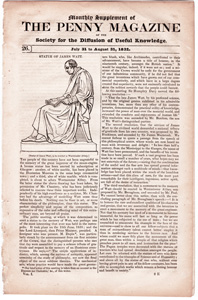 Penny Magazine articles and woodcuts from the 1820s through 1840s